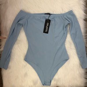 Ribbed Off The Shoulder Bodysuit